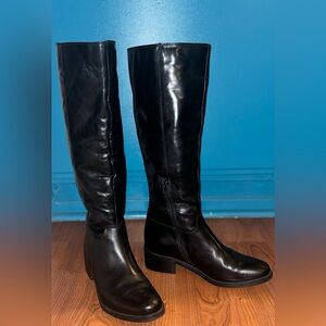 Barney’s New York Knee High Black Leather Riding Boots size 40
